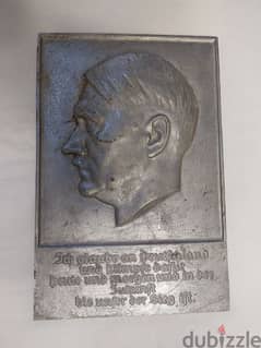 German Historical  Leader Nazi Hitler Portrait Alminium  32 x 21 cm