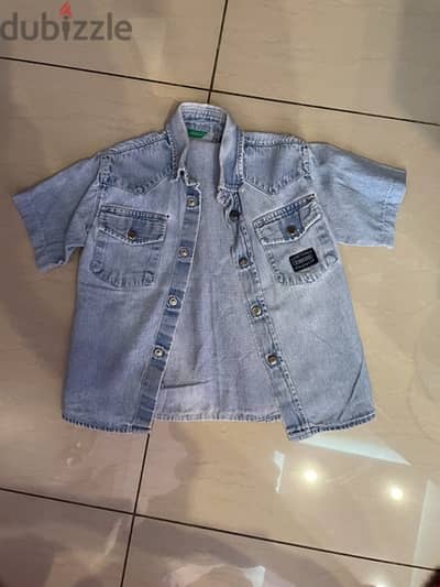 jeans benetton shirt unisex size 90cm