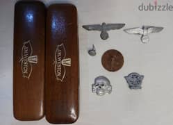 Set of seven German Nazi items related to World War II 1939 to 1945
