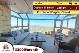 Ouyoun el Siman 225m2 | Tastefully Furnished Duplex Chalet | Rent |DA 0