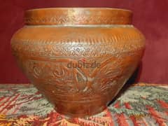 antique engraved cupper vase