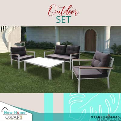 Samford white 2s aluminum garden outdoor sofa seats طقم المنيوم خارجي