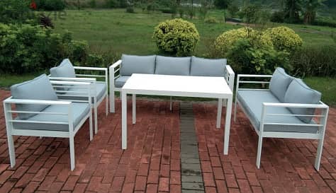 BIANCA 7S WHITE aluminum garden outdoor sofa seats طقم المنيوم خارجي