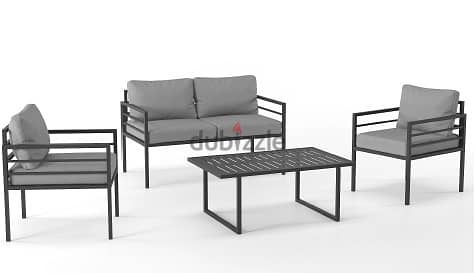 MIRALE GREY 5s aluminum garden outdoor sofa seats طقم المنيوم خارجي 0