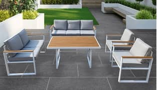 capry 7s white aluminum garden outdoor sofa seats طقم المنيوم خارجي