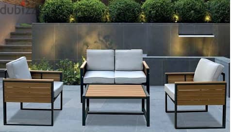 BODRUM 4S black aluminum garden outdoor sofa seats طقم المنيوم خارجي 0