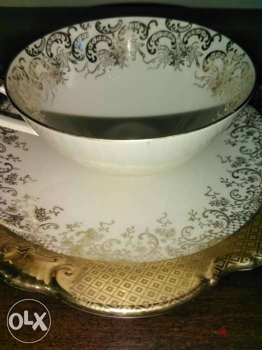 Bavaria tea cup and plate with Gold trim 2