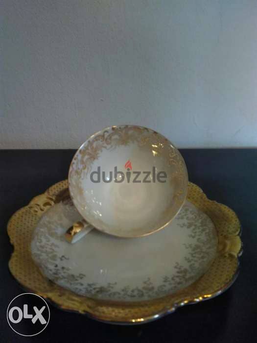 Bavaria tea cup and plate with Gold trim 5