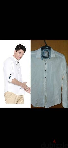 white shirt linen s m l  1=7$ or 3=15$