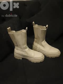 boots beige long size 38