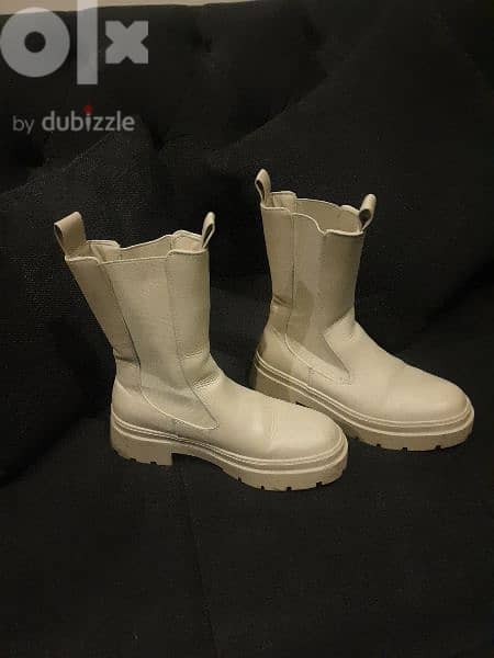 boots beige long size 38 0