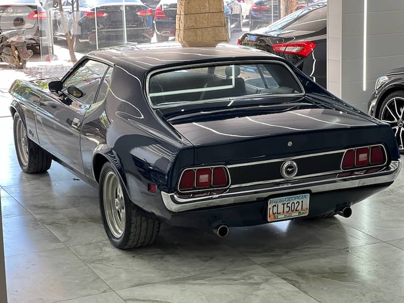 1972 Ford Mustang V8 crystal blue/dark blue leather imported from USA 5