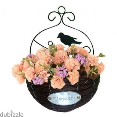 Bamboo Wall Flower Hanging Bird Basket 39 x 28 cm