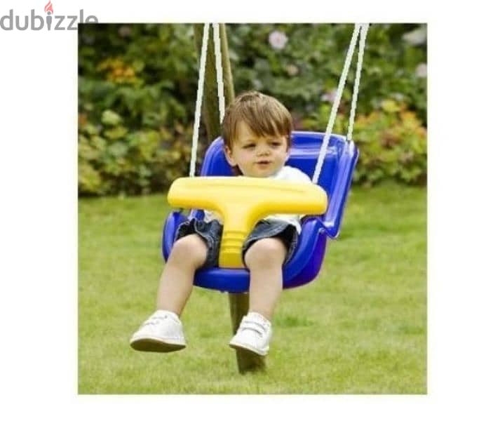Blue Baby Swing With High Back 1