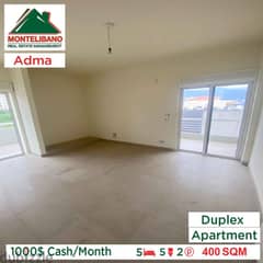 1000$ Cash/Month!! Apartment Duplex in Adma!!