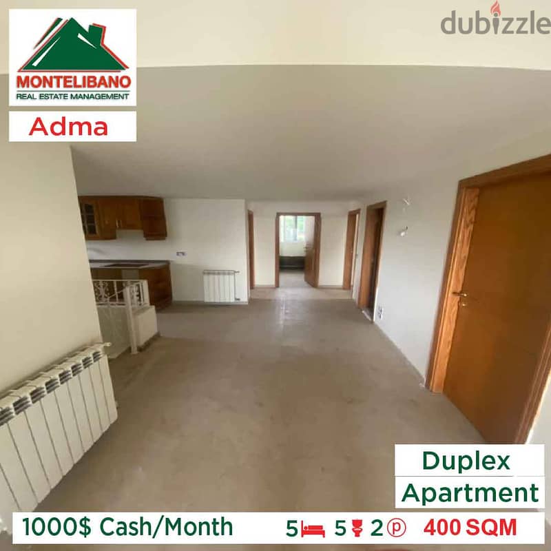 1000$ Cash/Month!! Apartment Duplex in Adma!! 1