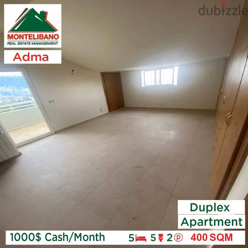 1000$ Cash/Month!! Apartment Duplex in Adma!! 2