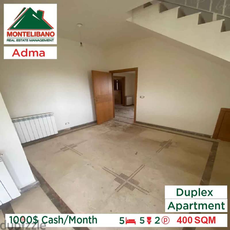 1000$ Cash/Month!! Apartment Duplex in Adma!! 3