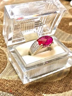 Ruby Ring silver 925 It is worn by both sexes, men and women original