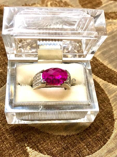 Ruby Ring silver 925 It is worn by both sexes, men and women original 1