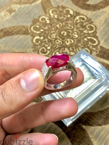 Ruby Ring silver 925 It is worn by both sexes, men and women original 2
