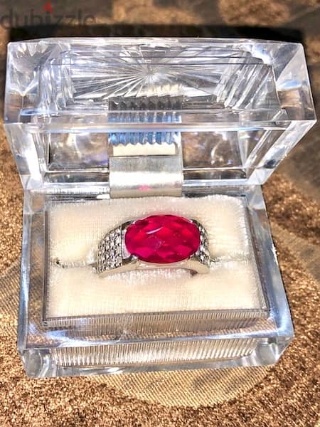 Ruby Ring silver 925 It is worn by both sexes, men and women original 3
