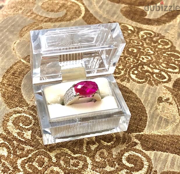 Ruby Ring silver 925 It is worn by both sexes, men and women original 7