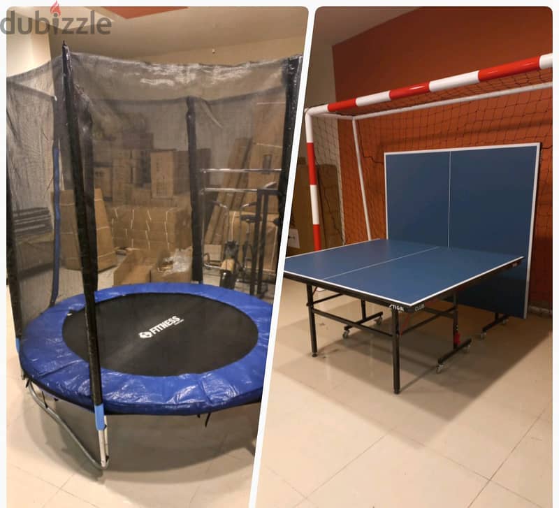 trampoline 3.60cm + oyrex table tennis 0