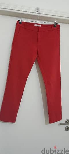 Miss Esta Red Classic Pants 0