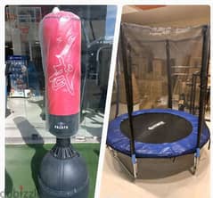 stand boxing bag  + trampoline 1.80cm 0