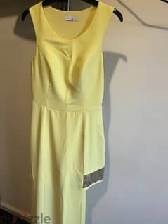 yellow dress with short side 0