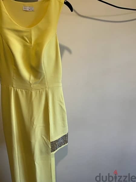 yellow dress with short side 2