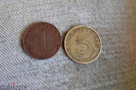 Set of Two Nazi German Coins of World War II minted in Hitler reignl 0