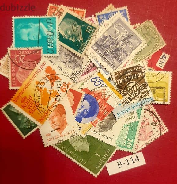 1980's Europe Lot# B-114 x 50 stamps 0