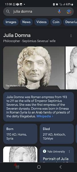 Ancient Roman 2 Coins Septimius Severus & wife Julia Domna year 193 AD 3