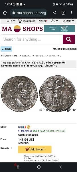 Ancient Roman 2 Coins Septimius Severus & wife Julia Domna year 193 AD 4