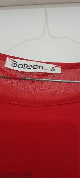 Sateen Made In turkey Red Top 3