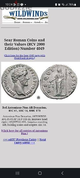 Ancient Roman Silver Coin Emperor Antoninius Pius year 138AD 2