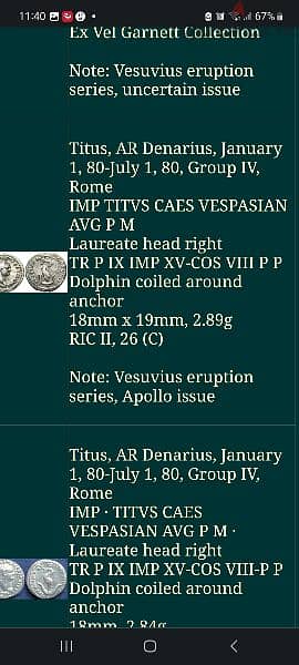 Veapesian Roman Emperor Titus Caser Silver Coin year 70 AD 2