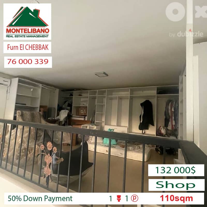 50% DOWN PAYMENT!!! Shop for sale in FURN EL CHEBBAK!!! 1