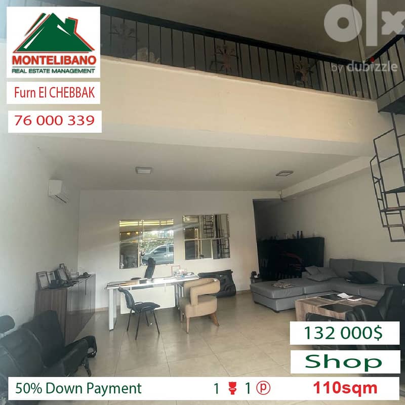 50% DOWN PAYMENT!!! Shop for sale in FURN EL CHEBBAK!!! 2