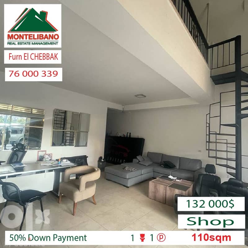 50% DOWN PAYMENT!!! Shop for sale in FURN EL CHEBBAK!!! 3