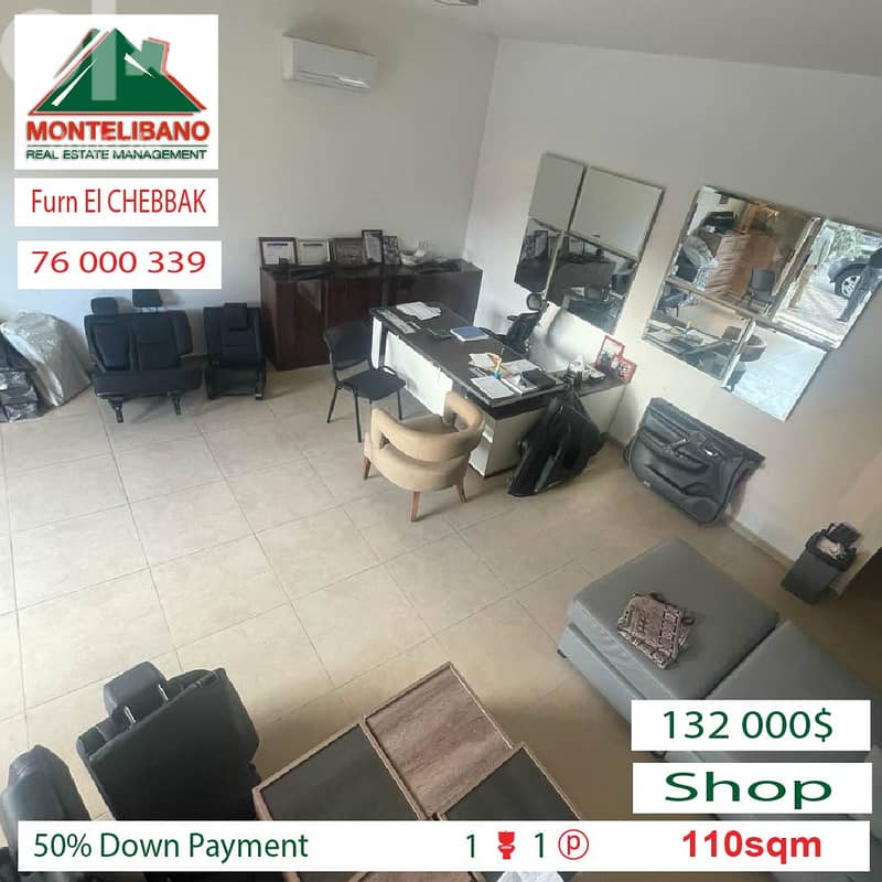 50% DOWN PAYMENT!!! Shop for sale in FURN EL CHEBBAK!!! 4