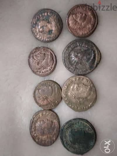 Set of Eight Roman Follis for Emperors arounf 1500 years