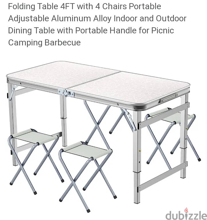 Aluminum Foldable Table With 4 chairs at the best price 0