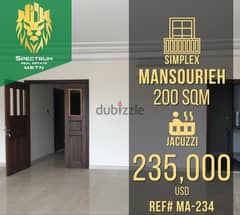 Mansourieh Prime (200Sq) With View and Jaccuzi, (MA-234)