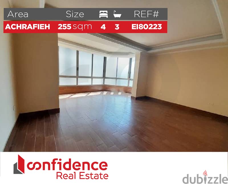Amazing 255 sqm apartment for sale in Achrafieh! REF#EI80223 0