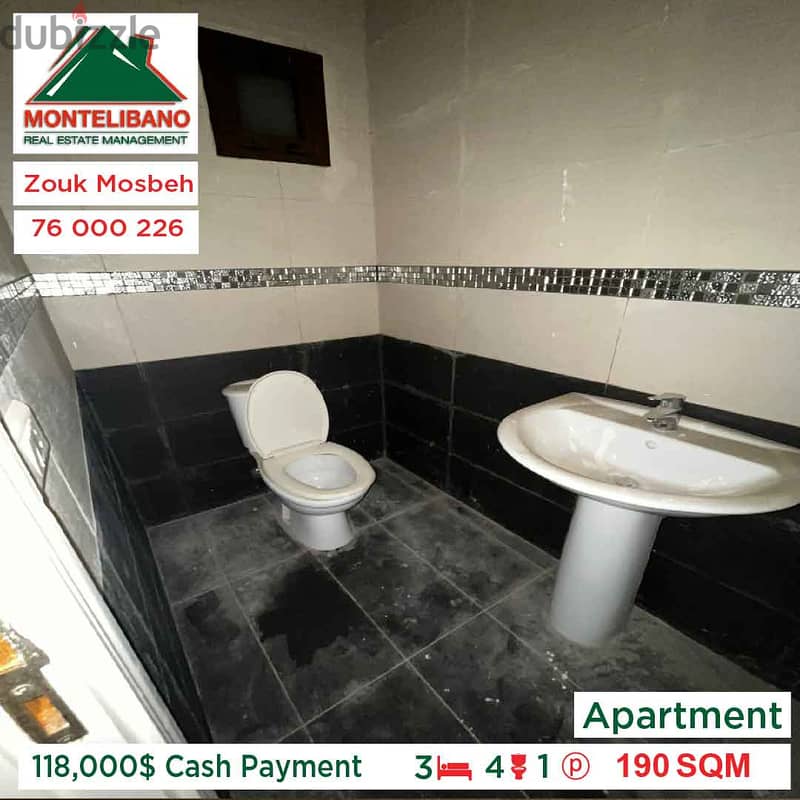 118,000$ Cash Payment!! Apartment in Zouk Mosbeh!! 2