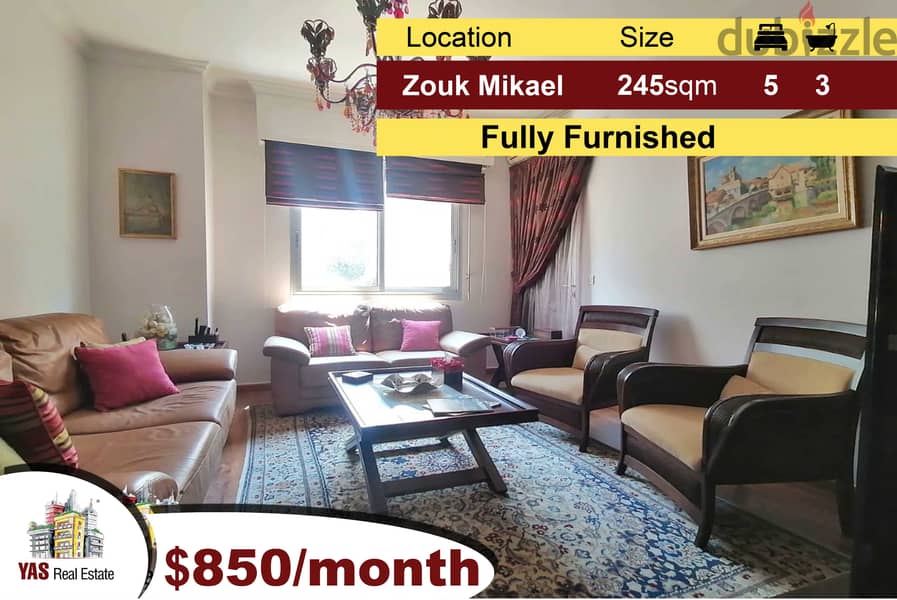 Zouk Mikael 245m2 | Excellent Flat |  Rent | Furnished | Open View 3