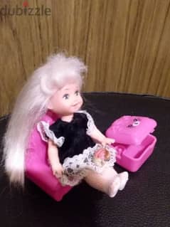 KELLY Barbie Smaller Sister Mattel Great Rare First doll SET:Chair+Bag